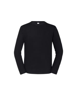 Fruit of the Loom Heren Iconic Premium T-shirt met lange mouwen (Zwart)