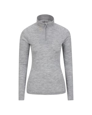 Mountain Warehouse Dames/Dames Merino Wol Zip Hals Thermo Top (Grijs)