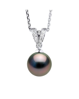 Necklace Prestige Jewelry - Real Cultured Tahiti Pearl Round 9-10 mm