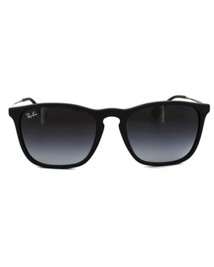 Ray-Ban Round Mens Rubber Black Gradient Grey Sunglasses