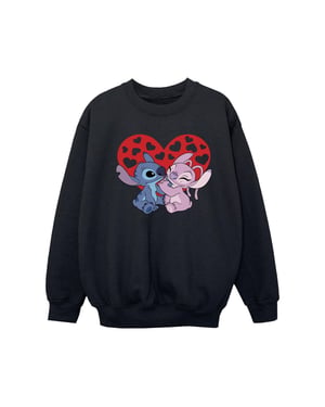 Disney Meisjes Lilo & Stitch Harten Sweatshirt (Zwart)