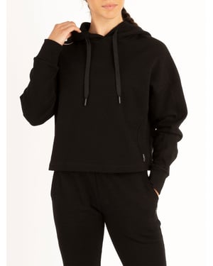 Luke 1977 Womens Cobra Cropped Workout Hoodie in Black
