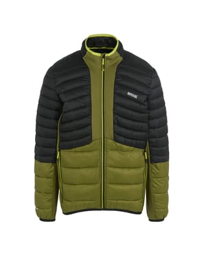 Regatta Mens Leedre Colour Block Hybrid Jacket (Nephrite Green/Black)