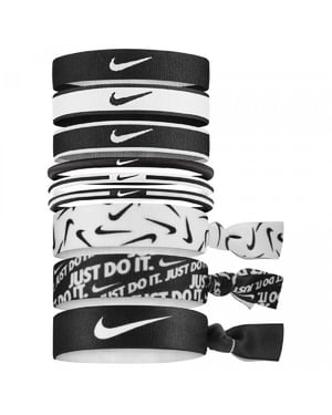 Nike Unisex Adult Hairband (Pack of 9) (Black/White)