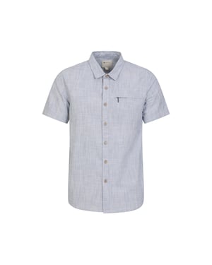 Mountain Warehouse Heren Kokosnoot Slub Overhemd met Korte Mouwen (Blauw)