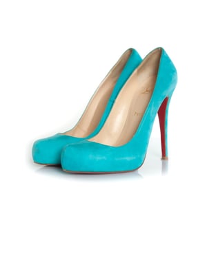 Turquoise suède pumps