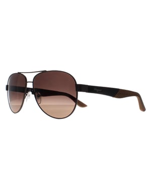 Salvatore Ferragamo Aviator Heren Mat Donker Ruthenium Grijs Bruin Kleurverloop SF275S