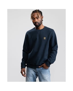 Belstaff Mens Crew Neck Sweatshirt With Logo Patch