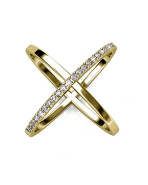 X Duo ring - Oostenrijks kristal