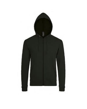 SOLS Herenstenen Ritssluiting in de vorm van een gewone Hoodie (Zwart)