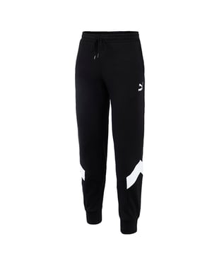 Puma Stretch Waist Bottoms Black White Mens Track Pants 597424 01