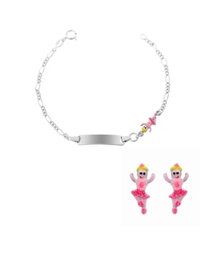 Orphelia 'Oviva' Child's 925 Sterling Silver Set: Bracelet + Earrings - Silver SET-7137