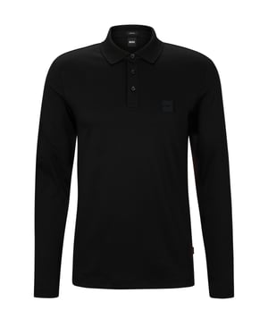 Boss Pado 08 Long Sleeved Polo Shirt Black