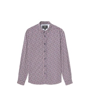 Le Temps Des Cerises Herrskjorta Floy mit rotem Blumenmuster
