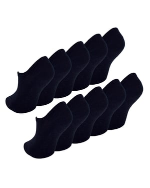 10 par multipack osynliga barnstrumpor | Sock Snob | andningsbara vita no show-strumpor för flickor och pojkar - svart