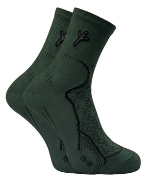 2 Pairs Mens Cotton Walking Hiking Boot Socks with Silver Technology