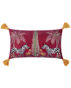 Wylder Kalahari Embroidered Velvet Feather Rich Cushion