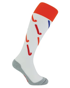 Hockeysokken met Coole Hockeystick Ontwerpen | Hingly | Heren & Dames | Ideaal voor Sport - Wit