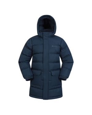 Mountain Warehouse Vattenavvisande Longline vadderad jacka för barn/ungdomar (mörkblå)