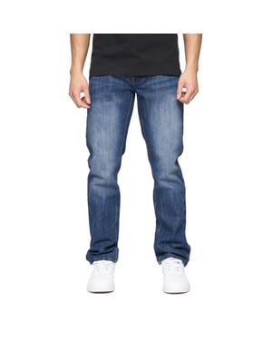 Crosshatch Mens New Techno Denim Präglade Jeans (Stone Wash)