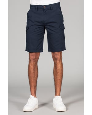 Navy Cotton Cargo Shorts