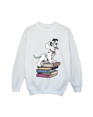 Disney Jongens Sweatshirt met 101 Dalmatiërs Boeken (Wit)