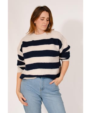 Striped Ribbed Knit Jumper