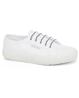 Superga Katoenen schoenveters met logo (Wit)
