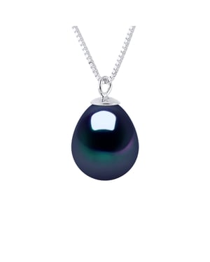 Gekweekte Pearl Necklace Zoetwater 8-9mm Black Pear White Gold Chain