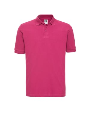 Russell Klassisk polotröja i bomull för herrar (Fuchsia)