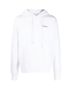 Gebroken witte Diag Wave Outline witte hoodie
