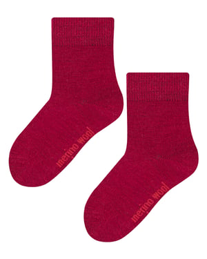 Steven - Kids Warm Merino Wool Thermal Socks - Dark Red