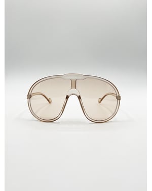 Wave Mask Sunglasses in Champagne