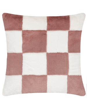 Heya Home Cozee Check Faux Fur Feather Filled Cushion