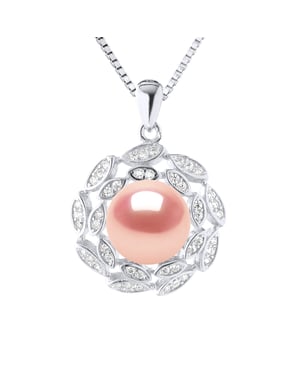 SUN Halsband Sötvattenspärla 9-10 mm Rosa 925