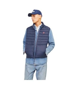 Jack & Jones Mens Sleeveless Gilet – Zipper Closure and High Neck