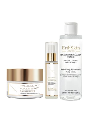 Uppfriskande toner med hyaluronsyra 150ml + Serum med hyaluronsyra och kollagen - 60ml + Dagkräm med hyaluronsyra och kollagen 50ml
