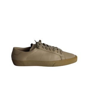 Saint Laurent SL/06 Court Classic Lage Sneakers in Beige Kalfsleer