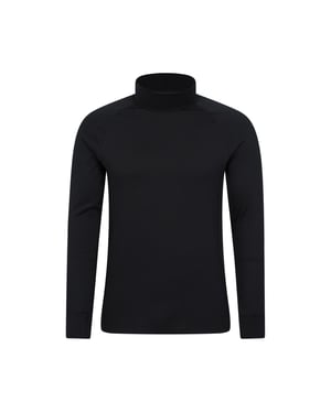 Mountain Warehouse Heren Summit Merinowollen Coltrui Thermo Top (Zwart)