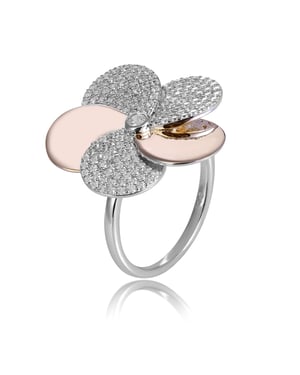 Orphelia Dames 925 Zilveren Ring - Zilver/Roos ZR-7452