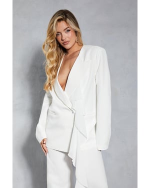 Tailored Mesh Frill Detail Structured Blazer
