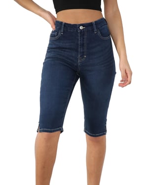 MYT Womens Magic Shaping High Waisted Denim Shorts Blue