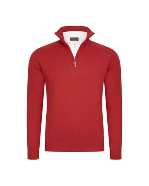 Cappuccino Italia Tröja Mock Zip Pullover Röd