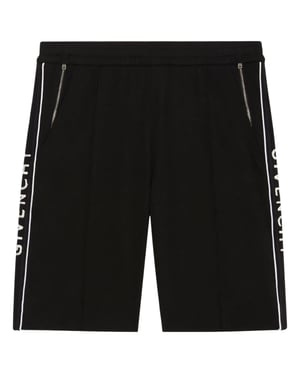 Givenchy Classic Fit Shorts med sidlogga och märke Svart