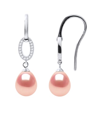 Oorbellen Hooks Zoetwater Parels 89mm Pears Roses Jewelry 925
