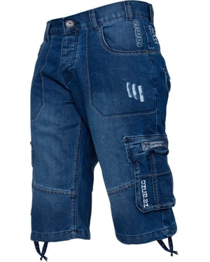 Enzo Heren Cargo Combat Denim Short