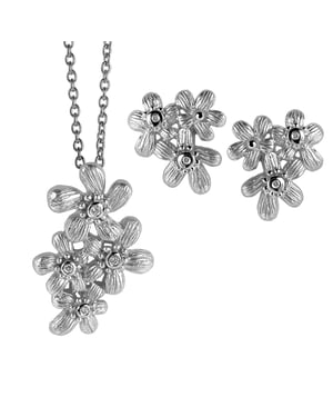 Orphelia Women's 925 Sterling Silver Set: Chain-Pendant + Earrings - Silver SET-6026