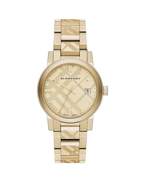 Burberry BU9038 The City Gegraveerd Geruit Unisex Horloge
