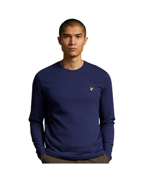 Lyle & Scott Gewoon T-shirt met lange mouwen in Marine