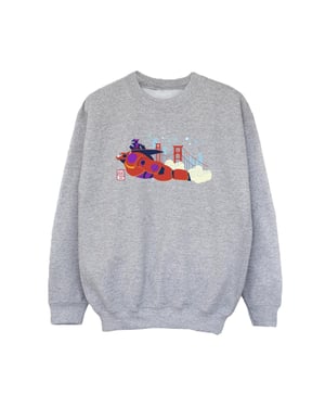 Disney Jongens Big Hero 6 Baymax Hiro Brug Sweatshirt (Sportgrijs)
